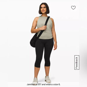 Lululemon Ebb to Street Crop 21inch black leggings size 6